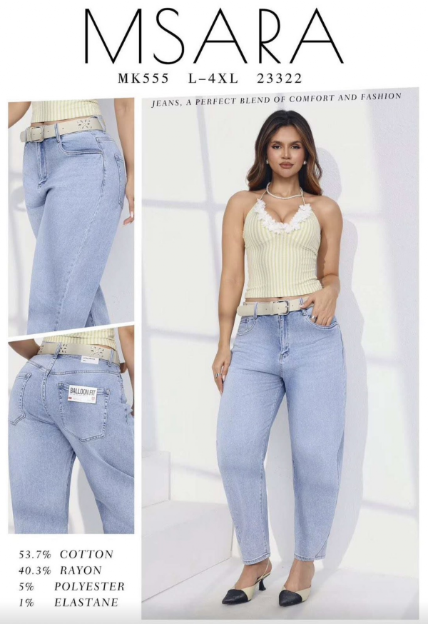 Spodnie damskie jeans Roz L-4XL, 1 Kolor .Paczka 12 szt